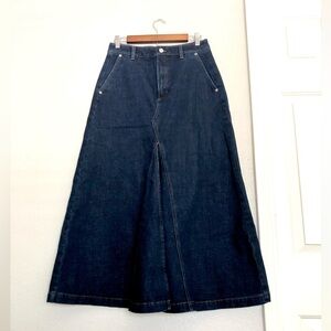 NWOT Banana Republic Dark Blue Wide-Leg Denim Skirt